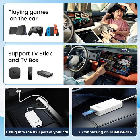 Carlinkit Wired CarPlay ترقية محول HDMI HD2CP، تحويل موارد HDMI HD بسهولة وسرعة إلى شاشة السيارة الأصلية من خلال CarPlay السلكية، ودعم ترقية OTA in Kuwait