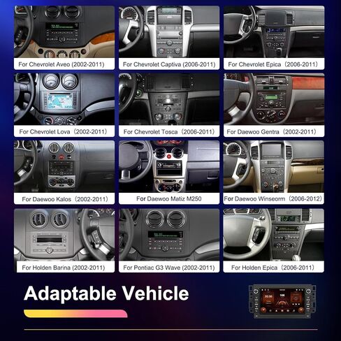 2G 64G Android Car Stereo Radio Carplay لسيارة Chevy Chevy Epica Tosca Captiva Lova Kalos Aveo/Daewoo Gentra Matiz M250 مع Android Auto 7 بوصة تعمل باللمس مرآة وصلة BT FM/RDS SWC كاميرا احتياطية in Saudi Arabia