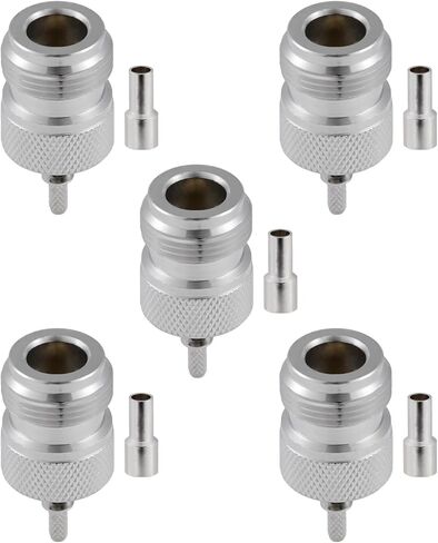 5PCS N Female Connectors 50 ohm N Female Crimp RF Coaxial Connector N Female Jack Adapter for RG58 LMR195 RG142 RG400 Low Loss Coax Cable in Kuwait