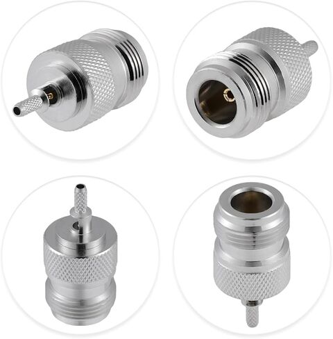 5PCS N Female Connectors 50 ohm N Female Crimp RF Coaxial Connector N Female Jack Adapter for RG58 LMR195 RG142 RG400 Low Loss Coax Cable in Kuwait