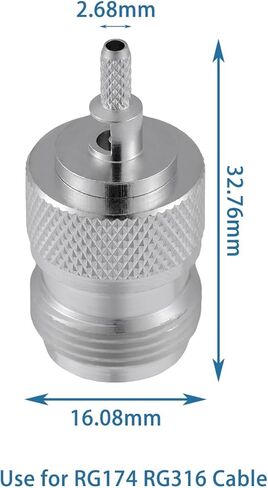 5PCS N Female Connectors 50 ohm N Female Crimp RF Coaxial Connector N Female Jack Adapter for RG58 LMR195 RG142 RG400 Low Loss Coax Cable in Kuwait