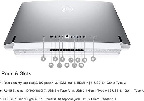 Dell 2023 Inspiron 27 7710 AIO 27" FHD Touchscreen All-in-One Business Desktop Computer, 12th Gen Intel 10-Core i7-1255U, 64GB DDR4 RAM, 2TB PCIe SSD + 1TB HDD, GeForce MX550 2GB, Windows 11 Renewed in Saudi Arabia