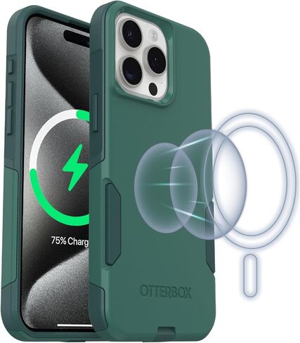 OtterBox iPhone 15 Pro MAX Commuter Series Case - MagSafe Edition - Blue, Slim & Tough, Pocket-Friendly, with Port Protection - Crisp Denim in Saudi Arabia