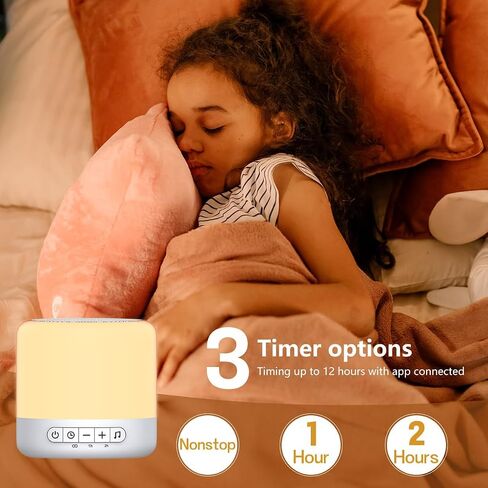 آلة صوت الضوضاء البيضاء Easysleep مع 30 صوتًا مهدئًا، 12 ضوء ليلي، 32 حجم 3 مؤقتات، آلة مساعدة النوم المحمولة لإلغاء الضوضاء في المكتب، الحضانة، السفر، التهويدة وصوت المطر للأطفال والبالغين in Kuwait
