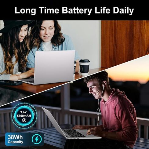 16" Traditional Laptop 16GB+512GB SSD Expand Up to 1TB SSD Core i3 Processor Up to 3.2Ghz Win 11 WiFi 6 PC with Type-C Webcam Numeric Keypad Ultra-Narrow Border 2K Display for Gaming-Silver in Saudi Arabia