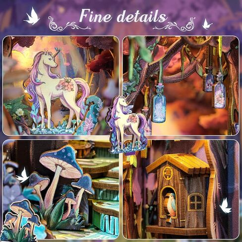 Cutefun Book Nook Kit, DIY Miniature House Dollhouse Kit for Adults and Teens, Christmas Cottage Bookends, 3D Puzzles for Adults Christmas Decorations Gifts for Family Friends in Saudi Arabia