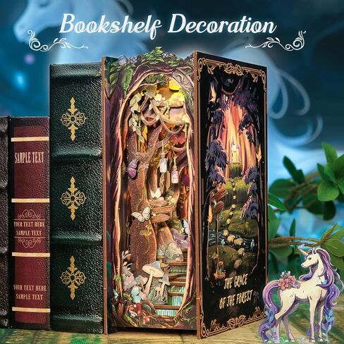 Cutefun Book Nook Kit, DIY Miniature House Dollhouse Kit for Adults and Teens, Christmas Cottage Bookends, 3D Puzzles for Adults Christmas Decorations Gifts for Family Friends in Saudi Arabia