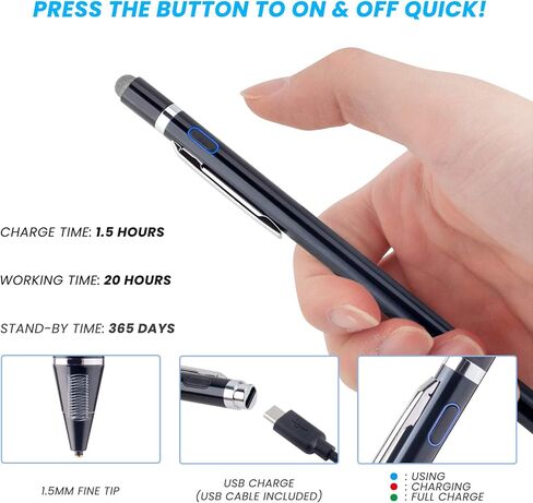 Stylus Pen for Amazon Fire HD 10 Tablet, EDIVIA Digital Pencil with 1.5mm Ultra Fine Tip Pencil for Amazon Fire HD 10 Tablet Stylus, White in Kuwait