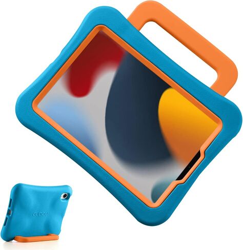 Kids Case for iPad 7th/8th/9th Gen 10.2 inch, Light Weight Heavy Duty/Shockproof/Drop Proof with Handle/Kickstand, Child Friendly Protective Cover for iPad 10.2" 2019/2020/2021 (Blue) in Saudi Arabia
