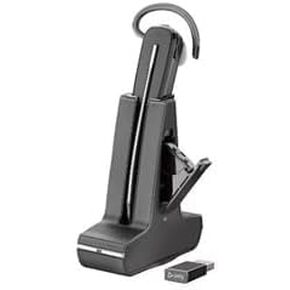 Poly SAVI 8200 UC 8245 Headset - Mono, Stereo - USB Type A - Wireless - DECT - 449.5 ft - 32 Ohm - 20 Hz - 20 kHz - Over-The-Ear - Monaural - in-Ear - Noise Cancelling Microphone - Black