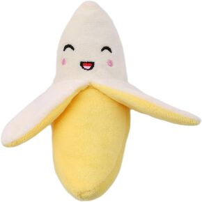 Banana Plush Pet Toy Puppy Dog Cat Squeak Chewing Interactive Toy Pet Training Supplies Molar Interactive Play Scratch Squeaky Chew Toy for Pets