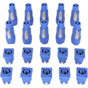 10 Sets 3 Pin Power Connector, AC PowerCon Male and Female Head Connectors with Aviation Connector Professional Stage Light Power Cable Plug for LED Large Screen Speaker 250V 20A