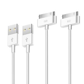 30 Pin Charging Cable, 2 Pack for iPhone 4S Charging Cable, Sync and Durable Charging Cable Compatible with iPhone 4/4S/3G/3GS,iPad 1/2/3, and iPod (3.2 Feet) White