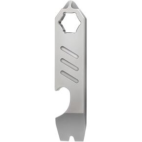 Titanium Pry Bar,Keychain Multi Tool with Bottle Opener Wrench Screwdriver Clip for Outdoor Multi Tool Camping Accessories