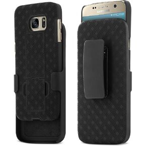 حافظة Galaxy S7، حافظة Aduro Shell & Holster Combo حافظة رفيعة للغاية مع مسند مدمج + حافظة بمشبك حزام دوار لهاتف Samsung Galaxy S7 in Kuwait