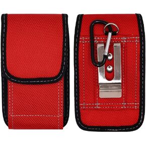 Premium Classic Style Pouch case with Belt Clip for Freestyle Libre (Vertical/2-RED)