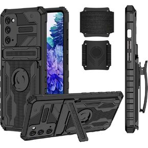 for Galaxy S20 FE 5G Case with Belt Clip & Strap band Anti-Scratch Shockproof with Kickstand Full Camera Military Drop Protect for Samsung Galaxy S20 FE Black