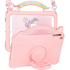 for iPad Air 3rd Generation Case 2019, for iPad Pro 10.5 Inch Case 2017 - Girls Cute Girly Kawaii Purple Design Cover with Rotating Stand & Strap Silicone Funda for iPad Pro 10.5"/Air 3rd