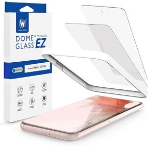 DOME GLASS Whitestone EZ Galaxy S22 Screen Protector EZ Full Coverage Tempered Glass Shield [Easy Install] by Whitestone for Galaxy S22 - Two Pack