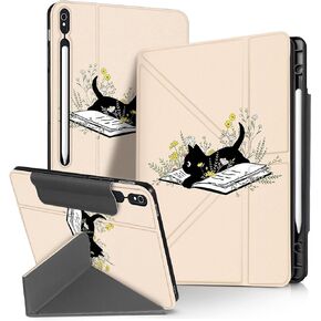 for Samsung Galaxy Tab S9 FE 5G 10.9"/Galaxy Tab S9 11" 2023 Case for Boys Girls Women Men Cartoon Cool Anime Cute Funny Folio Protector Cover for Samsung Tablet S9/S9 FE, Book Cat
