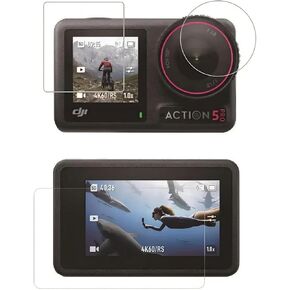 GetZget® Tempered Glass Compatible with Dji Action 5 Pro Camera Screen scratch Protector Glass Accessories 9H Hardness, Anti Glare HD- 2D Curved edge(3 Pcs Set)