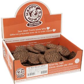 Happy Howie's Mini Doggy Burgers - Natural Healthy Dog Treats, Made with Real Beef, Hormone and Gluten Free - Beef, 60 Count (Pack of 1)