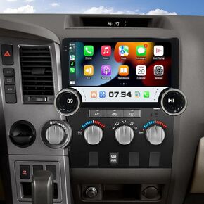 Car Radio Stereo for Toyota Tundra 2007-2013 Sequoia 2008-2018 Radio Replacement with Apple Carplay Android Auto 10.1 inch IPS Touch Screen with Bluetooth WiFi DSP GPS Navigation FM/RDS Backup Camera
