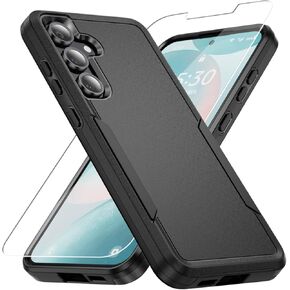 for Samsung Galaxy S24 FE Case, Galaxy S24 FE Case with HD Screen Protector [Military Grade Drop Tested] Heavy-Duty Tough Rugged Shockproof Protective Case for Samsung S24 FE, Black