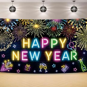2025 Happy New Year Backdrop, Happy New Year Photo Banner Signs,2025 New Year Photography Background Photo Props for 2025 New Year Eve Party Decoration Supplies