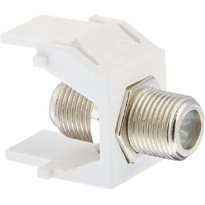 Legrand - OnQ Non-Recessed Keystone Coax Insert, F Keystone Connector for Cable TV Satellite or Antenna Connections, Use In All Keystone Wallplates, White, 50 Pack, WP3479WH50