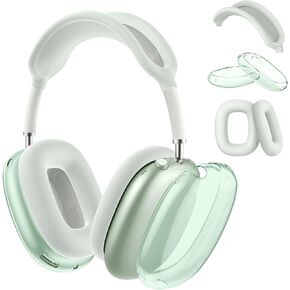 Compatible with Apple AirPods Max Case,Clear Soft TPU Anti-Scratch,Ear Pad Case Cover/Ear Cups Cover/Headband Cover for AirPods Max Headphones,Green