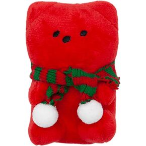 Christmas Gummy Bear Plush Squeaky Toy for Puppy Xmas Dog Toy, Interactive Stuffed Animal Dog Toy for Small and Medium Dogs, for Cats, Santa Bear