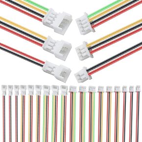 10 Pairs 26AWG JST 1.25mm 2/3/4 Pin Connector Female&Male Plug JST Connector Cable for LED Strip Light/RC Battery with 150mm Wire