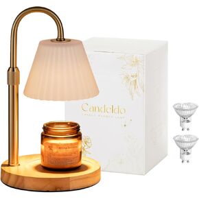 Candle Warmer Lamp with Timer: 2 Pack Candle Warmers with 4 Bulbs Height Adjustable Candle Lamps Dimmable Wax Melt Warmer Home Bedroom Office Decor Mothers Day Mom Gift for Women