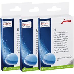 3-Phase Cleaning Tablets for Jura Espresso Machines/Coffee Machines、descaling tablets -18 Count