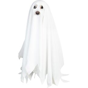Halloween Dog Costume Ghost Dogs Cosplays Shirts White Pet Clothes for Small Medium Large Dogs Cats Ghost Hoodies (S)