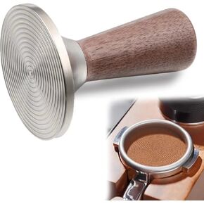 51mm Espresso Tamper with Stainless Steel Ripple Base, Coffee Tamper 51mm Compatible with 51mm Delonghi Portafilter