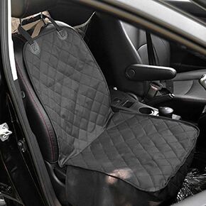 AUTOARK Pet Front Seat Cover,Dog Car Seat Cover Waterproof & Nonslip Rubber Backing with Anchors Universal Design for All Cars,Trucks & SUVs,Black,AK-027