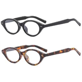 LJCZKA Retro Cat Eye Glasses for Women Blue Light Blocking Glasses Small Oval Frame Anti Eyesatrain Computer Eyeglasses in Saudi Arabia