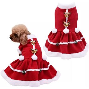 Pet Dog Christmas Clothes Santa Claus Winter Polar Fleece Coat Soft Breathable Warm Red Clothing, Dog Cat Costume Funny Dress Pet Party Clothing Suits for Small Medium Large Breed. Medium