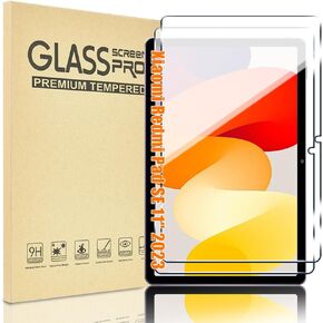 2 Pack Compatible with Xiaomi Redmi Pad SE 2023 11 Inch Screen Protector Tempered Glass [9H Hardness] Scratch Resistant Bubble Free Case Friendly