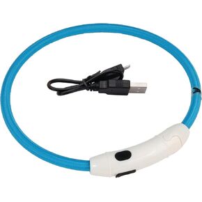 Coastal Pet - USB Light-Up Neck Ring - Dog Collar with Lights for Night Safety - Comfortable Dog Collar - Rechargeable Neck Ring - Waterproof - Blue, 16"