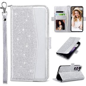ULAK Compatible with Galaxy S23 5G Wallet Case, Samsung S23 Wallet Case for Women Girls, PU Leather Flip Case with Card Holders Kickstand Shockproof TPU Inner Phone Cover 6.1 Inch (2023), Flower