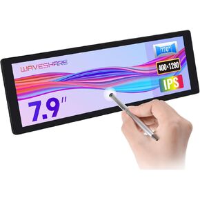 waveshare 7.9inch IPS Display, 400×1280 Pixel, Compatible with Raspberry Pi 5/4B/3B+/3A+/2B/B+/A+/Zero/Zero W/WH/Zero 2W CM3+/4,HDMI Interface, Hi-Fi Speaker, Metal Case, with Touch Function