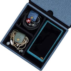 MITER Carrying Case for FiiO iBasso Sony Shanling HiBy Cayin Astell&Kern Questyle, Handmade Acrylic Window Hard Storage Box for IEM Earphones + Digital Audio Player (Acrylic 6 Earphones Case-Black)