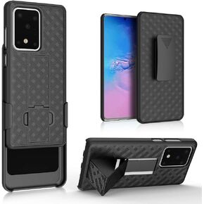 for Samsung Galaxy S20 Ultra Case, for Samsung S20 Ultra Belt Clip Holster Case Slim Shell Case Combo Cover with Kickstand Swivel Belt Clip Holster Protective 5G Case 6.9 inch 2020, Black