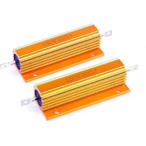LM YN 100 Watt 20 Ohm 5% Wirewound Resistor Electronic Aluminium Shell Resistors Gold (Pack of 2)