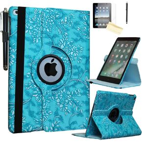 Smart Case for iPad 2nd/ 3rd/4th Generation with Pencil Holder, Rotating Stand Magnetic Cover for iPad 2/3/4 A1395 A1396 A1397 A1403 A1416 A1430 A1458 A1459 A1460 (Navy Blue)