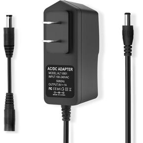 9V DC 1A Power Supply Cord 9V Power Adapter Universal AC Adapter Compatible with 1000mA 850mA 800mA 700mA 600mA 500mA, 5.5mm x 2.1mm with Reverse Polarity Converter Cable