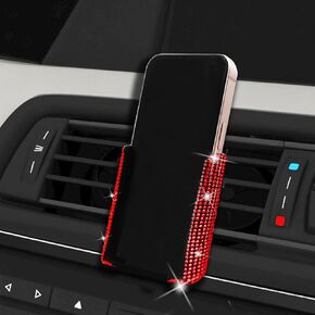 Bling Car Phone Holder, 360°Adjustable Crystal Auto Car Stand Mount Universal Holder for Dashboard, Windshield and Air Vent, Accessories for Women and Girls (White)